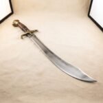 Duneclaw Hand Forged High Carbon Steel Scimitar | 33 Inch Overall with 27 Inch Blade | Riveted Hardwood Grip and Brass Quillons and Lobed Pommel | Collector Display Gift | RK-1386