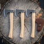 Thrimhawk Hand Forged High Carbon Steel Viking Throwing Axe Set of 3 | 15 Inch Overall with 3.5 Inch Cutting Edge Each | Axe Throwing Gift | RK-1214