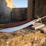 Emberledge Hand Forged High Carbon Steel Scimitar Sword | 37 Inch Overall with 31 Inch Blade | Collector Display Gift | RK-1388