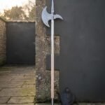 Frostward Hand Forged Damascus Steel Halberd | 66 Inch Overall with an 18 Inch Head | Reenactment Display Gift | RK-1367