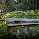Mosscrown Hand Forged Damascus Arming Sword with Scabbard | 38 Inch Overall and 32 Inch Blade | Collector and Display Gift | RK-1341