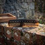 Braidhorn Hand Made Viking Beard Comb with Wooden Box | Natural Horn | Vegvisir Stave and Dotted Spine Border | Groomsmen Gift | RK-1681