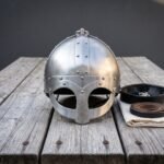 Skyglass Hand Forged Steel Viking Spectacle Helmet | 18 Gauge Mild Steel | Riveted Eye Guards and Padded Leather Liner | Norse Reenactment Gift | RK-1590