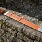 Staveguard Hand Made Rune Tooled Leather Sword Scabbard with Steel Chape & Matching Belt | Fits Blades to 31 Inches | Wool Lined Wooden Core | Viking Kit Gift | RK-1700