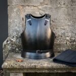 Nightplate Hand Forged Blackened Steel Plate Cuirass Breastplate | 16 Gauge Mild Steel | Articulated Fauld, Runed Buckles and Leather Waist Belt | Knight Armour Gift | RK-1462