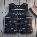 Rivetward Hand Made Riveted Leather Brigandine Body Armour | Chest Sized to Order | Steel Buckles and Rune Cut Chest Plaque | Norse LARP Gift | RK-1516