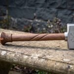 Wayrune Hand Forged 1095 Steel Blacksmith Hammer with Vegvisir Engraving & Carved Rosewood Handle | Forge Bench Gift | RK-1580