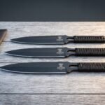 Thornflight Hand Forged 1095 Steel Viking Throwing Knife Set of Three with Cord Wrapped Handles & Leather Roll Sheath | Target Sport Gift | RK-1554