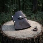 Haftmask Hand Made Leather Axe Sheath with Tooled Mjolnir Panel | Fits Bearded Axe Heads to 6 Inch Edge | Steel Snaps and Hand Stitched Welt | Viking Axe Care Gift | RK-1721