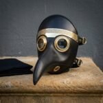 Ravenbeak Hand Made Leather Plague Doctor Mask with Brass Rimmed Lenses & Knotwork Brow Band | Halloween Costume Gift | RK-1524