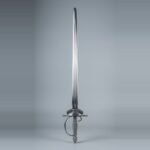 Hrafnstede Hand Forged 51CrV4 Blackened Smallsword Trainer with Pierced Oval Shell & Olive Pommel | About 39 Inches Overall | Dark Wire Grip and Care Card | Fencing Gift | RK-3010