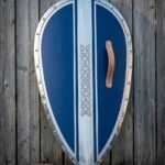 Kiteward Hand Made Norman Kite Shield | 48 Inch Tall Teardrop Face | Riveted Steel Rim with Celtic Knotwork Band and Leather Guige | Reenactment Gift | RK-1875