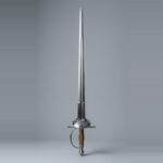 Lindmoor Hand Forged 51CrV4 Spring Steel Smallsword with Plain Oval Dish & Arms of the Hilt | About 39 Inches Overall | Brass Wire Grip and Blunt Blade | Collector Gift | RK-3025