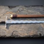 Wavecrown Hand Forged High Carbon Steel Flamberge Sword | 35 Inch Overall Length | Wave Bladed Sword with Disc Pommel and Timber Scabbard | Collector Gift | RK-2154