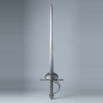 Corvalde Hand Forged 51CrV4 Spring Steel Rapier with Pierced Shallow Dish & Branch Bar Guard | About 48 Inches Overall | Steel Wire Grip and Blunt Blade | Club Gift | RK-3024
