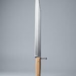 Skarnvald Hand Forged 51CrV4 Spring Steel Grosses Messer with Side Nagel & Clipped Point | About 39 Inches Overall | Pale Wood Scales and Blunt Training Blade | HEMA Gift | RK-3022