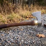 Twinbite Hand Forged Damascus Double Bit Felling Axe | 1095 and 15N20 at 58 to 60 HRC | Walnut Haft, Brass Collar and Leather Edge Cover | Woodsman Gift | RK-1453