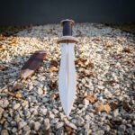 Wasptooth Hand Forged 1095 Carbon Steel Roman Pugio Dagger with Raised Midrib Blade | 15 Inch Overall | Engraved Bronze Guard and Leather Sheath | Legionary Collector Gift | RK-1698