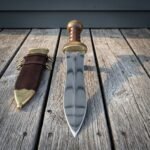Wolfgleam Hand Forged Roman Pugio Dagger | 16 Inch Overall | Twin Fullered Waisted Blade with Solid Brass Guard and Ribbed Hardwood Grip | Legionary Collector Gift | RK-1657