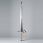Brenvald Hand Forged 51CrV4 Spring Steel Langes Messer Trainer with Ring Nagel & Clipped Point | About 37 Inches Overall | Pale Wood Scales and Care Card | Collector Gift | RK-3006