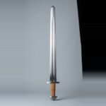 Skarnvik Hand Forged 51CrV4 Migration Era Arming Sword with Broad Shallow Fuller & Two Part Pommel | About 36 Inches Overall | Tan Leather Grip and Care Card | Club Gift | RK-3009