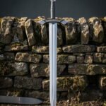 Loopcrown Hand Forged 1095 Steel Viking Sword | 36 Inch Overall | Ring Pommel and Rune Cut Guard with Fitted Scabbard | Norse Reenactment Gift | RK-1834
