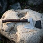Stavebeard Hand Forged 1095 Steel Viking Axe | 19 Inch Walnut Haft | Rune and Stave Etched Head with Black Leather Cover | Norse Camp Gift | RK-1844