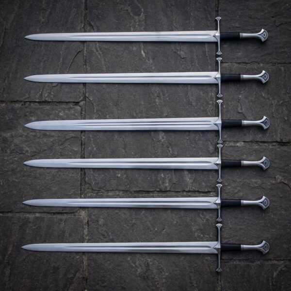 Set of 6 matching pieces: Anduril Hand Forged Stainless Steel Replica Sword
