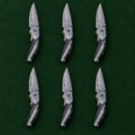 Set of 6 matching pieces: Copperfin Hand Forged Damascus Fish Fillet Knife with Polished Copper
