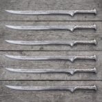 Set of 6 matching pieces: Elvenking Hand Forged Stainless Steel Elven Replica Sword