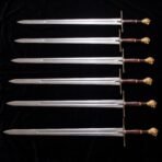 Set of 6 matching pieces: Lionheart Hand Forged Stainless Steel Fantasy Collectible Sword