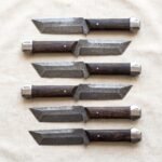 Set of 6 matching pieces: Woodsax Hand Forged High Carbon Steel Viking Seax Knife