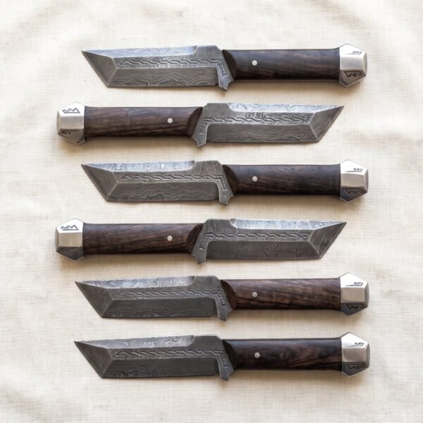 Set of 6 Woodsax Hand Forged High Carbon Steel Viking Seax Knife | Groomsmen Gift Set | RK-662-S6