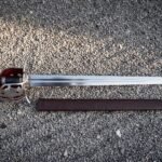 Emberguard Hand Forged 1095 Steel Broadsword with Pierced Shell Guard | 37 Inch Overall and 31 Inch Blade | Helm of Awe Cut Shell and Red Panels and Knuckle Bow | Collector Gift | RK-2135